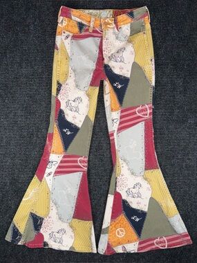 RARE Wrangler x Lainey Wilson Patchwork Sundown Flare Jeans Bell Bottoms 27x32